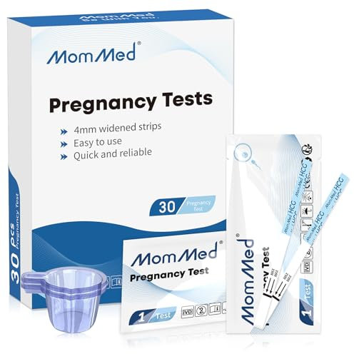 MOMMED Strisce Test di gravidanza precoce (HCG30), con 30 coppette per urina per una diagnosi precoce, Risultati rapidi e accurati, per donne
