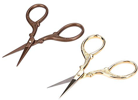 2pcs Ciseaux de précision ciseaux beauté maquillage garniture pour hommes courbé arrondi visage moustache cheveux nez cheveux barbe coupe