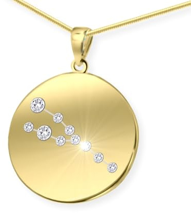 LillyMarie Collar Con Colgante Del Signo Zodiacal Tauro De Plata Dorada Para Mujer