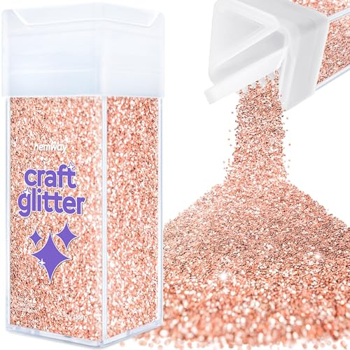 Hemway Craft Glitter Shaker Rose Gold 130g Chunky | for Resin & Epoxy Crafts, Christmas Art Supplies, Nail, Body, Face, Eye, Festival, Crafting, Slime, Sparkle
