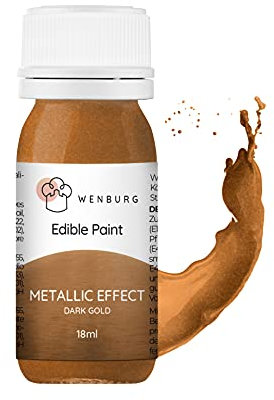 Wenburg Lebensmittelfarbe, Metallic, 18ml. Gel. Farben zum Auftragen auf Fondant, Marzipan, Esspapier. Tortendekoration. Made in EU (Gold)