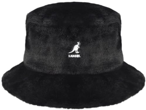 Kangol Faux Fur Bucket - Solid Black/L Solid Black, Large