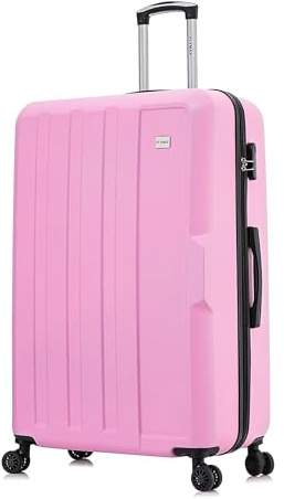 FLYMAX XL 32 Extra Large 4 Wheel Suitcases Spinner Lightweight Luggage ABS Travel Cases 125 Litre Pink