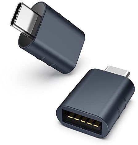 Syntech USB C to USB Adapter Pack of 2 USB C Male to USB3 Female Adapter Compatible with iPhone 15 Pro Max MacBook Pro Air 2023 iMac iPad Mini Pro, Other Type C or Thunderbolt 4/3 Devices, Midnight