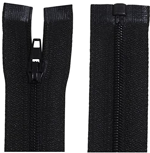 Aerzetix - C64026 - Set di 2 Cerniere Lampo a Spirale N°3 35cm rinforzate autobloccanti separabili - in Nylon - Colore Nero - tiretto cursore Rete Abbigliamento Cucito merceria