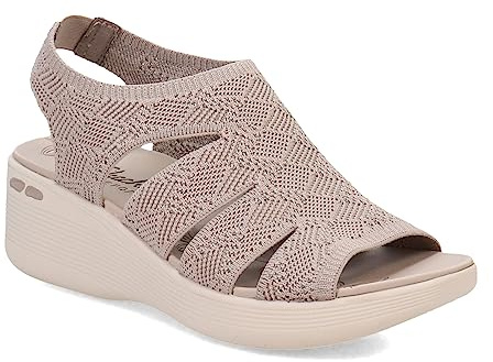 Skechers Women's PIER-LITE - MEMORY MAKER wedge sandal, Taupe 8 M
