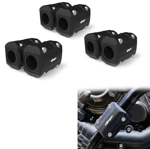 Xitomer 3 pair 22mm/25mm/28mm Motorcycle Engine Guard Bumper Crash Bar Protectors, Motorcycle Crash Bar Protectors Frame sliders (Black)