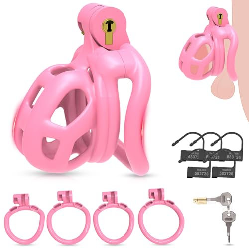 BDSMYEE Keuschheitskäfig Cobra mit 4 Hodenringe Peniskäfig Chastity Cage Male erotisches Sex Spielzeug für die Männer Keuschheitsgürtel für Herren Sex Toyset Herren (S)
