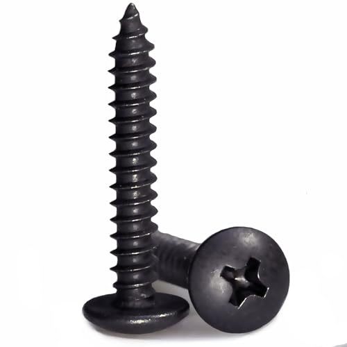 LUPANTER #8 x 1 Wood Screw 100Pcs Truss Head Phillips 18-8 (304) Stainless Steel Fast Self Tapping Screws Black Oxide…
