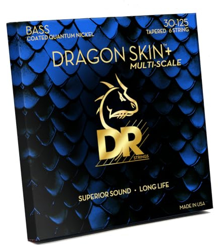 DR DBQM6-30 Dragon Skin + Quantum Nickel Multiscal Bass Guitar Strings 30-125 - Strängset för 6-Strängar Basgitarr