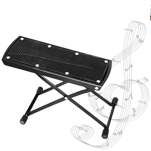 TenYua Guitar Foot Stool 6-Position Height Adjustable Folding Stable Guitar Foot Rest Stool with Rubber Feet and Non-Slip Rubber Pad for Classical Guitar Player