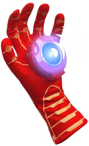 Superhero Costume Glove for Kids – Light Up & Sound Effects Role Play Gloves | Iron Style Cosplay Accessories | Halloween, Christmas for Boys Girls Gift Toys (Ages 3-12)​ - 1Pcs Left-Handed Glove