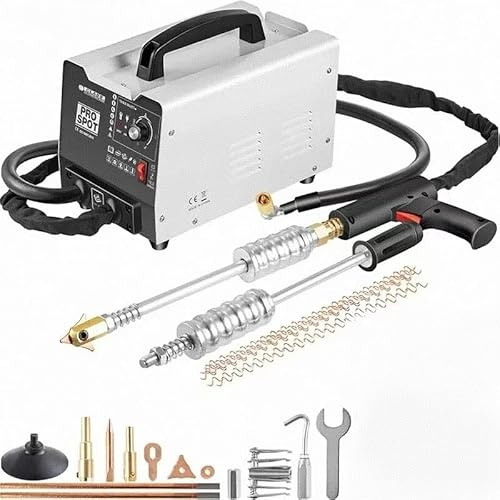 220 V Soldador Carrocería 1800 W Kit estación de desbordamiento Soldador por puntos con 7 modos de soldadura, potencia ajustable, herramienta de reparación de abolladuras carrocerías para destruir