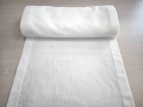 Tessuto per tende vetro, pacchetto, pannelli – vendita a metro - Bianco effetto lino – larghezza 35-90 cm – Cattani Tessuti® - 50 cm
