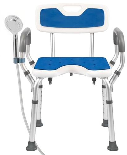 Chaise de Douche U-Shape en Aluminium, Hauteur Réglable Siege Douche pour Personnes Âgées, Capacité de Charge Maximale 150KG