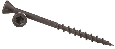 KVOTA Terrace Screws 4.2 x 45 mm | Torx 20 | C4 Ruspert Corrosion Protection | Partial Thread 27 mm | Countersunk Head | Pack of 250 | Black for Facades and Wooden Terraces