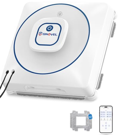 GNOVEL Fensterputzroboter mit 8000Pa Saugkraft, 15-fach Anti-Absturz-System, 4 Reinigungsmodi und Auto-Sprühtechnik - Ideal für Fenster, Spiegel und Glastüren