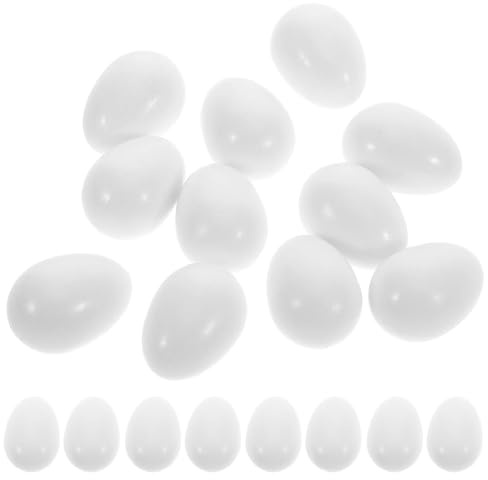 HOLIDYOYO Uova Finte per Canarini Bianche in Plastica Solida 30 Pezzi, Accessori per Addestramento e Ausilio alla Cova per Parrocchetti e Piccioni