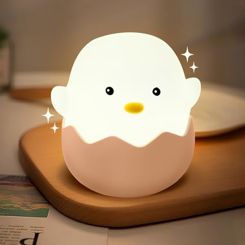 JUQG Luce Notturna per Bambini in Silicone, Luce Notturna Ricaricabile Tramite USB per Bambini con Funzione Touch-Dimming, Lampada da Comodino Adatto per Camerette, Soggiorni e Camere da Letto