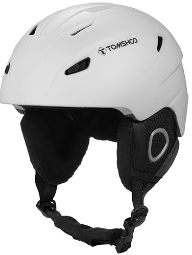 Aumotop Casco da Sci con Occhiali Rimovibili Casco da Snowboard Leggero per Uomo e Donna Attrezzatura Snowboard e Ciclismo/Bianco (M Senza occhiali)