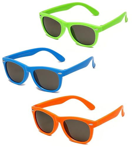 Gobiufy 3 Pair Kids Sunglasses Set Toddler Sunglasses Boys Sunglass