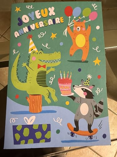 Carte Musicale d'Anniversaire pour Enfant, Pop-Up avec Crocodile Animé, Thème Animaux de Fête, Son Inclus