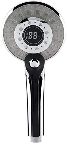 TOPINCN Alcachofa De Ducha Led De Mano con 3 Modos De Pulverización Ajustables con Pantalla Digital De 3 Colores De Control De Temperatura De La Luz De Baño