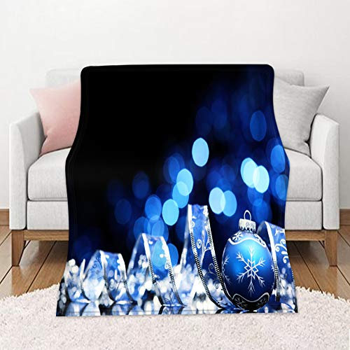 Coperta in Microfibra Morbida, Morbuy Super Flanella Viaggio Picnic Leggero Camera Biancheria da Letto Divano Ideale per Regalo Natale (Nastro Blu,150x130cm)