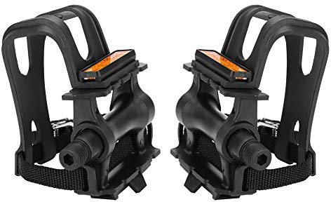 1 par cykelpedal, cykelpedaler med klämmor Nylon cykelpedaler tåklämmor för Fixie mountainbikes-tillbehör