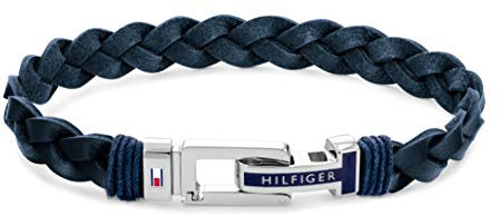 Tommy Hilfiger Jewelry Geflochtenes Lederarmband für Herren - Erhältlich aus Blau oder Schwarz