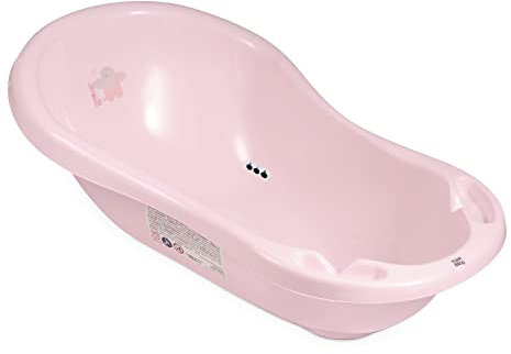 Hylat Baby - Friends Rosa - Babybadewanne mit Thermometer, Badewannenstöpsel und Antirutschmatte - Badewanne für Neugeborene und Babys bis 12 Monate - BPA-freiem Plastik, Kinder Baby Born Wanne