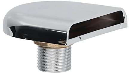 Hapivida Hoja de Cascada para Piscina, Fuente de Agua Moderna con Montaje Sencillo 6.5 cm Plateado para SPA, Jardín o Ducha