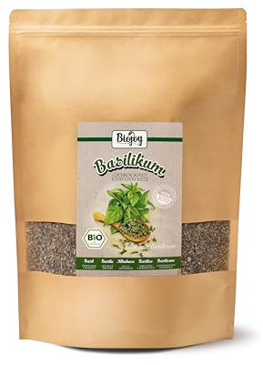 Biojoy Basilic BIO (500 g), séché et trituré, Feuilles de Basilic (Ocimum basilicum)