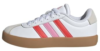 adidas Unisex Kids VL Court Shoes, FTWR White/Bright red/Bliss Pink, 5 UK