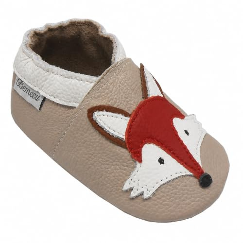 Bemesu Chausson Bebe Chaussons Cuir Souple Bébé Garçon Fille Premiers Pas Chaussons Enfant 0-24 Mois