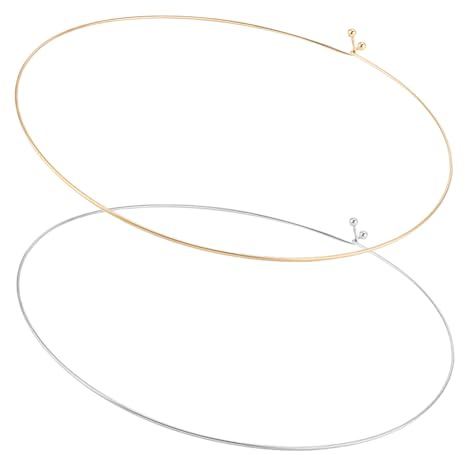 UNICRAFTALE 2 pz 2 colori 304 collane Girocollo In Acciaio Inossidabile Collane con Colletto Avvolgente In Filo per Donne Collana Girocollo Aperta In Oro Girocollo In Metallo per Gioielli Fai Da Te
