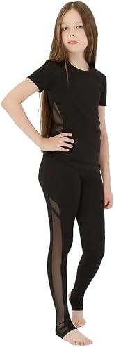 WILDWINS Sportleggings für Mädchen für Gymnastik, Ballett, Tanz, Rhythmische Sportgymnastik (DE/NL/SE/PL, Numerisch, 134, Regular, Black)