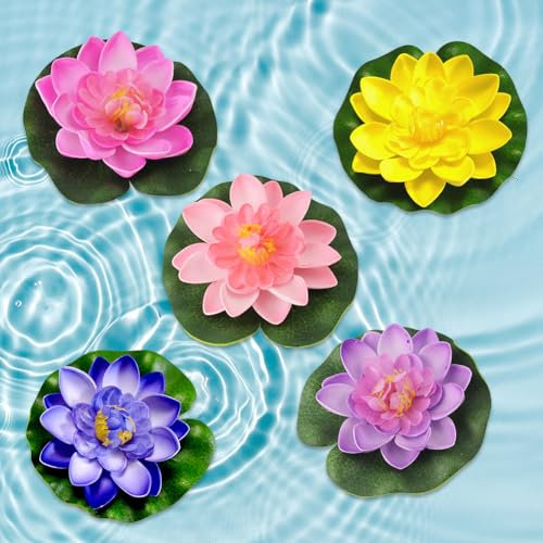 Cerioll Nénuphar Artificiel, Nénuphar Flottant, Fleur De Lotus Artificielle, Artificielle Nénuphar Flottant, Nénuphars Flottants Artificiels, Nénuphars Artificiels pour Décoration
