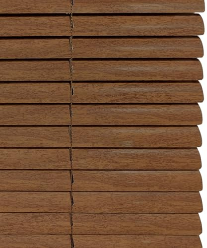 Holzimitation Aluminium Jalousie Verdunkelungsrollo Seitenzugrollo Plissee Schalusie Fenster Jalousien Sonnenschutzrollos Für Haus/küche/büro,Individuell Gestaltbar Braun (60×200cm)