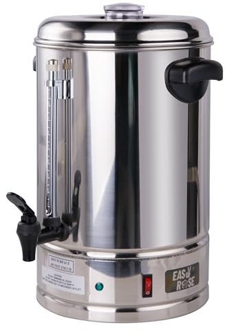 Hakka Percolateur à Café 10L/60 Tasses, Professionnelle Percolateur en Acier Inoxydable, Grand Distributeur de Café, Commercial Percolateurs électrique avec Indicateur de Niveau D'eau