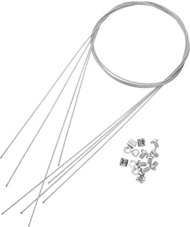 HOMSFOU 4 piezas Cuerda de Suspensión Inoxidable Kit Resistente para Colgar Lámparas Marcos de Fotos y Ornamentos y Comerciales