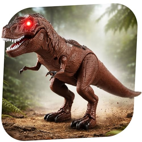 RC Ferngesteuerter T-Rex Dinosaurier mit Fernsteuerung, integr. Akku, Sound, LED-Augen, Gehfunktion, 23 cm lang, Spielzeug Modell f. Kinder, Dino-Fans, ferngesteuert detailgetreu ab 3 4 5 6 7 8 Jahren