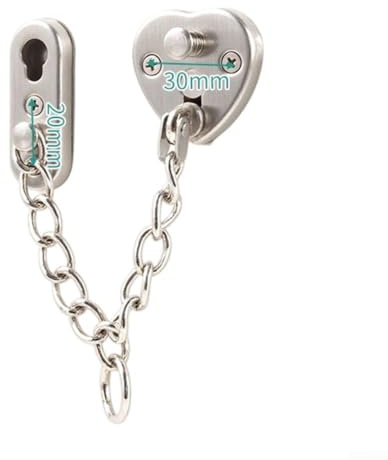 Cerradura de cadena antirrobo de acero inoxidable que proporciona una capa adicional de seguridad y compatibilidad para diferentes tipos de puertas en hogares y hoteles (plata)
