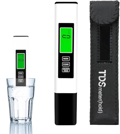 Testeur Eau Potable Numérique TDS Meter, 3 en 1 EC/TDS/Température avec Ecran LCD Test Dureté de l'eau Electronique 0-999ppm Moniteur de Qualité d'eau pour Aquarium Hydroponie, Piles LR44 x2 Incluses