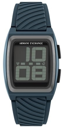 Armani Exchange montre Pour Homme, mouvement LCD et boîtier 42 mm Avec Bracelet en Silicone