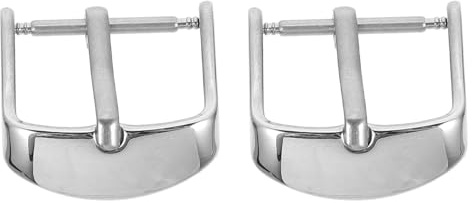 MOKKHNB Fibbia in Acciaio Inox 16Mm 2 Pezzi, Chiusura per Cinturini Orologi da Polso, Accessori Ricambio per Cinturini Smartwatch e Pelle