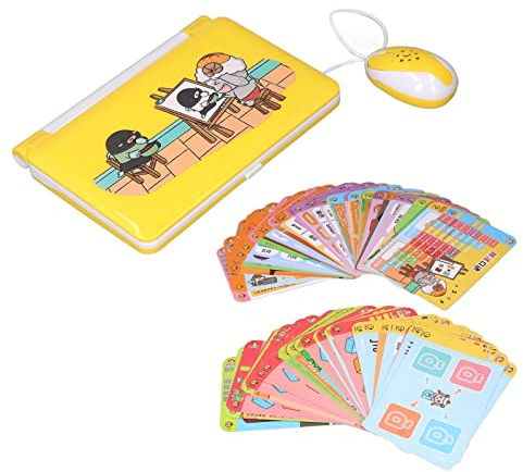 Alomejor Computadora Portátil de Aprendizaje para Niños con Efectos de Sonido, Computadora Educativa de Ortografía de Matemáticas en Inglés para Niños Pequeños y Niñas