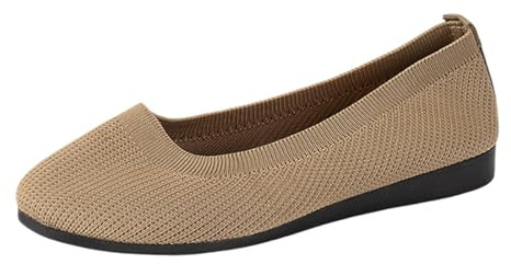Ballerinaskor dam bekväma stickade barfota ballerina skor gymnastikskor rund tå dansskor platta sommarskor sommar slip-on balerinaskor damskor 36–43