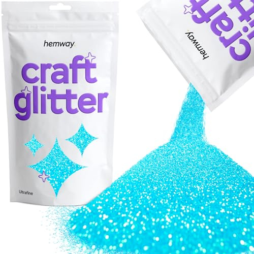 Hemway Craft Glitter Baby Blue Iridescent 100g Ultrafine Glitter | for Crafts, Resin, Cosmetic, Nail, Face, Body, Festival, Tumblers, Art, Candle, Crafting