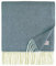 Linen & Cotton Klassische Weiche Wolldecke Decke Merino Wolle Wohndecke Kuscheldecke Diamond mit Rautenmuster - 100% Merinowolle, Blau (140 x 200 cm) Tagesdecke Plaid Überwurf Couch Sofa Sofadecke